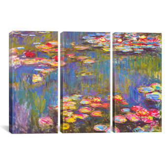 Vault W Artwork Water Lilies By Claude Monet 3 Piece Painting