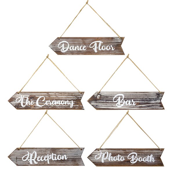 5 arrows sign fully for wedding duplex cardstock paper 