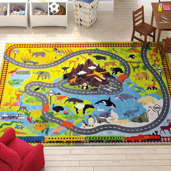 Kids Road Map Rug Wayfair