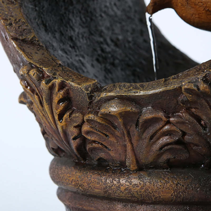 Luxen Home Resin Peacock And Pot Fountain With Led Light Reviews