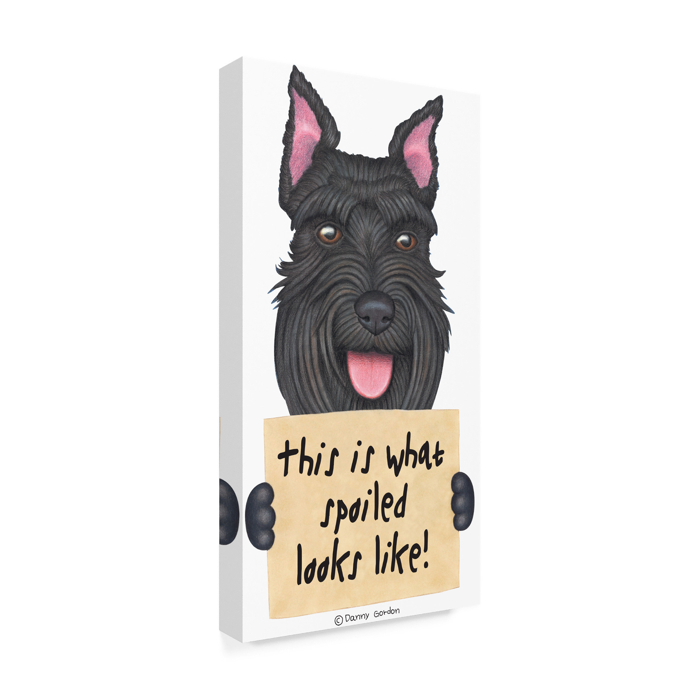 Trinx Black Schnauzer Cropped Ears by Danny Gordon Art - Wrapped Canvas  Textual Art | Wayfair