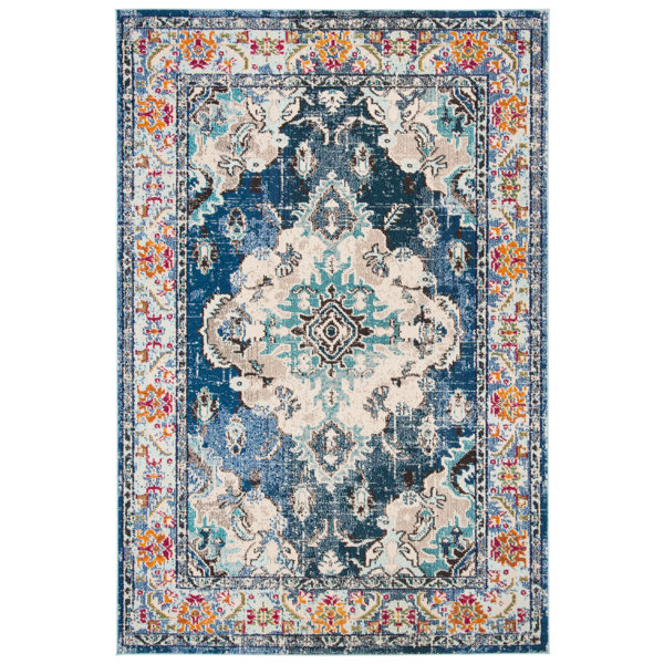 Navy Medallion Rug Wayfair