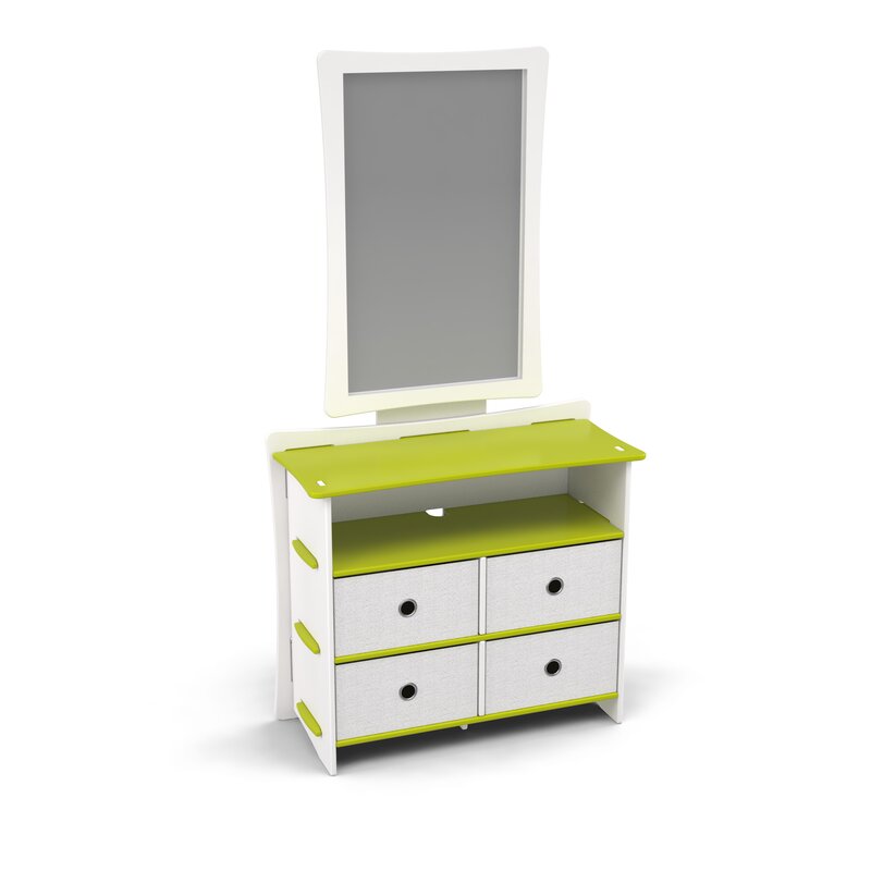 kids white dresser with mirror