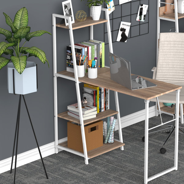 Latitude Run® Modern Foldable Office Desk With Storage ...