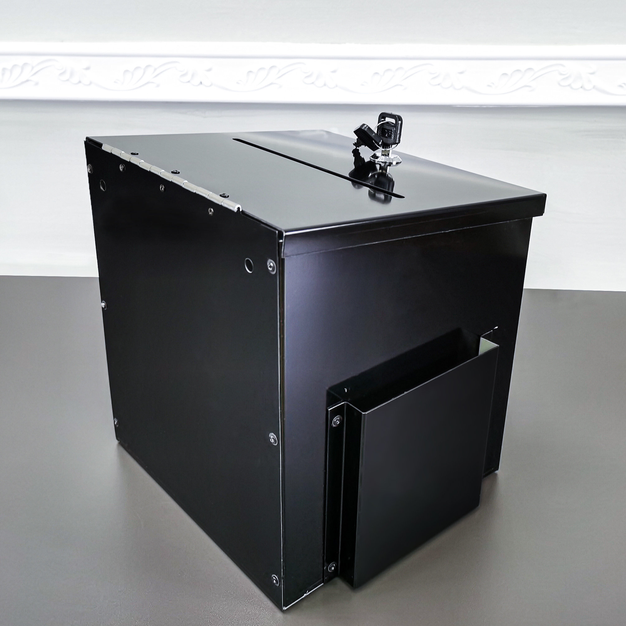 Fixturedisplays® White Metal Donation Box Collection Box Tithes ...