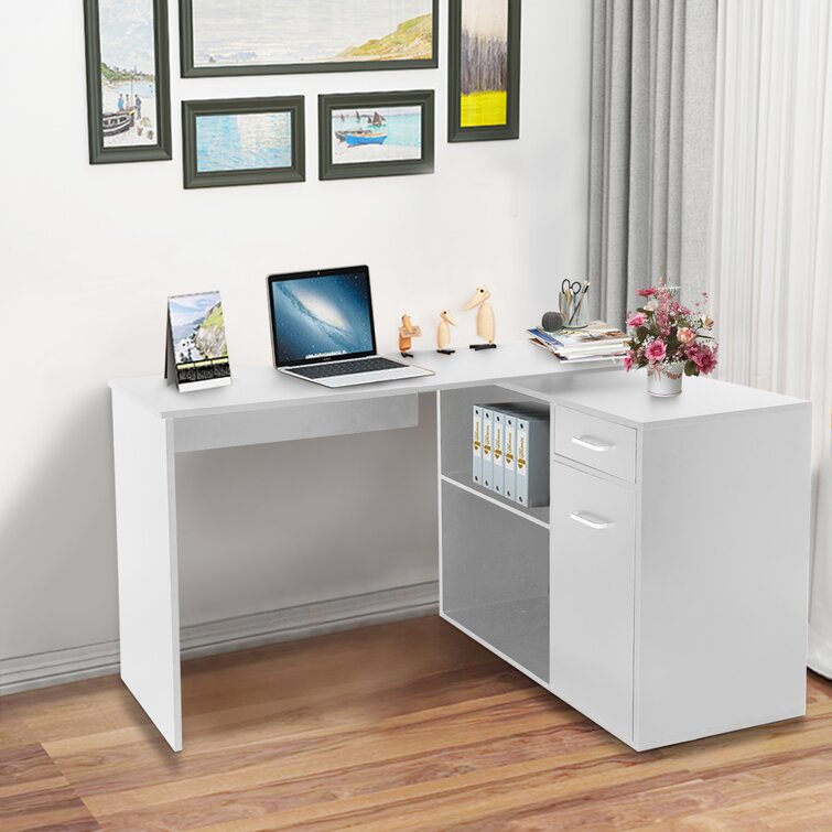 Basics Classic Computer Desk With Shelves Espresso BIFMA Certified 