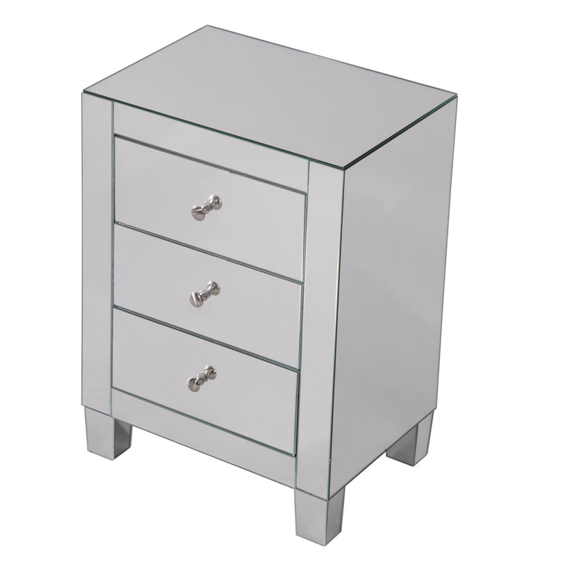 Emerita 3 Drawer Mirrored Accent Chest Reviews Joss Main