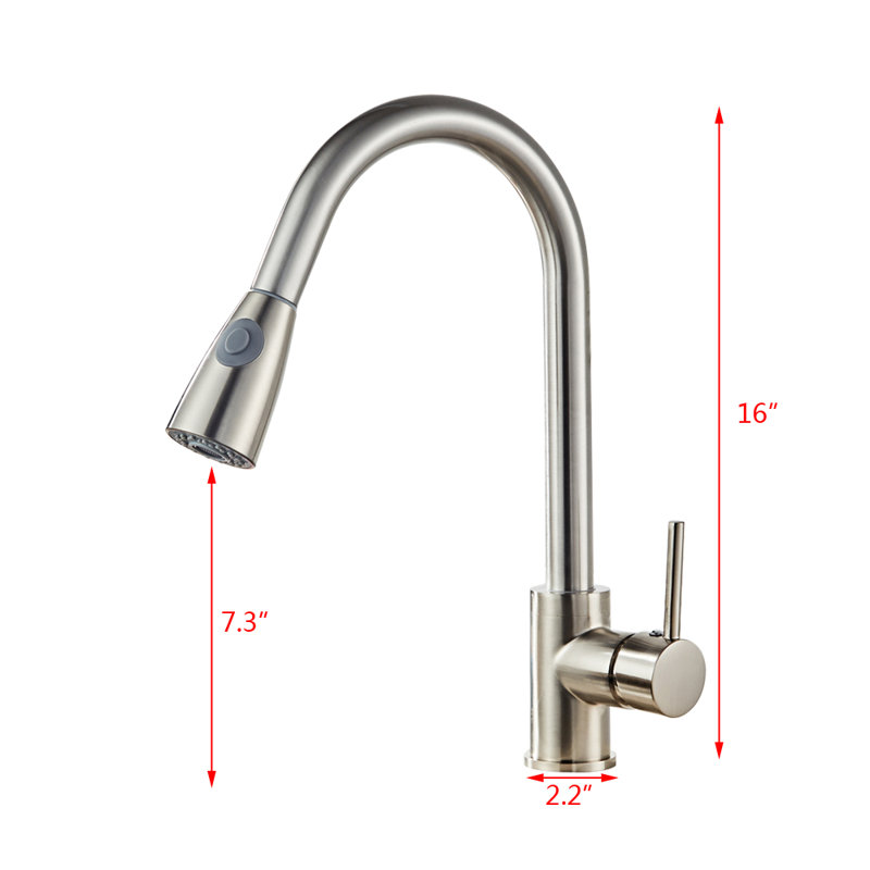 Ktaxon Pull Down Single Handle Kitchen Faucet With Side Spray