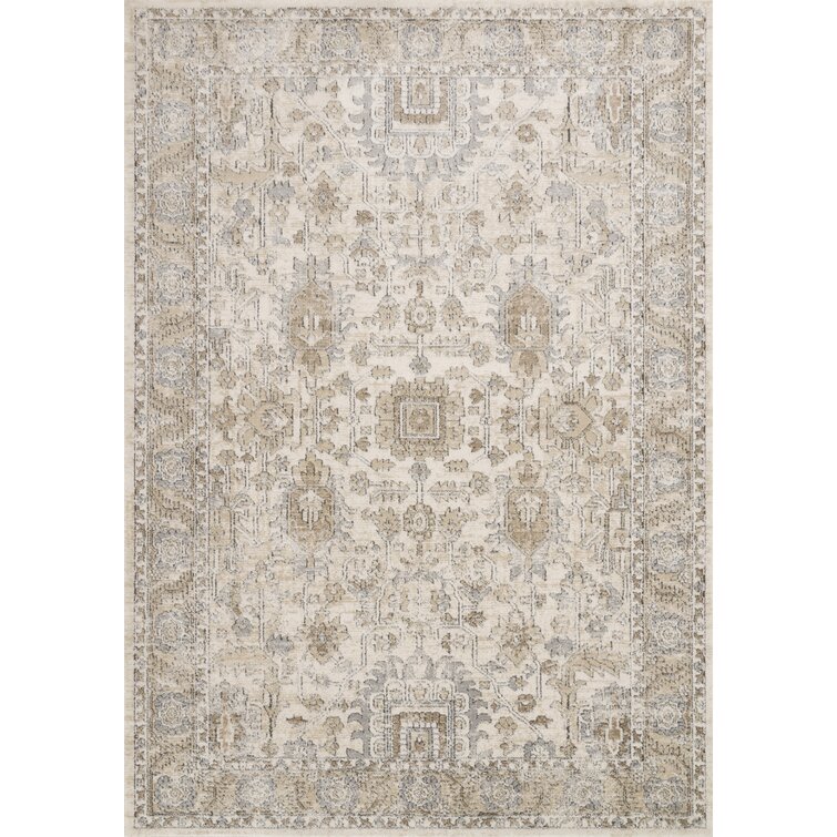 Charlton Home Sagefield Oriental Area Rug In Ivory Beige Gray Charcoal Reviews Wayfair