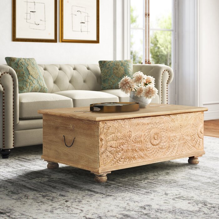 Kelly Clarkson Home Harleen Solid Wood Lift Top Coffee Table with ...