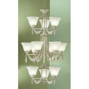Go to store & view more images Saratoga 12-Light Shaded Chandelier by Classic Lighting