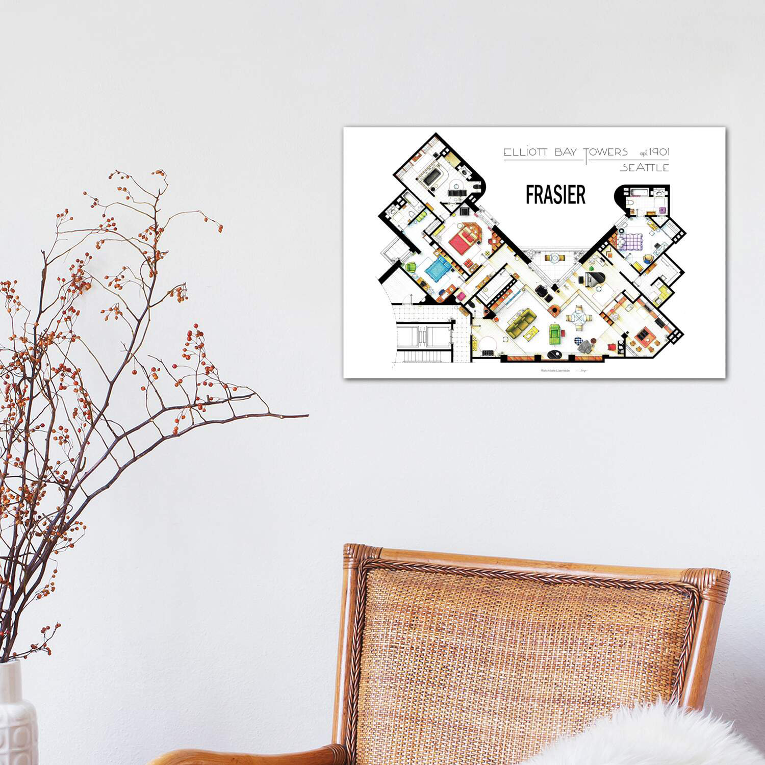 East Urban Home The Apartment From Frasier by TV Floorplans &amp; More ...
