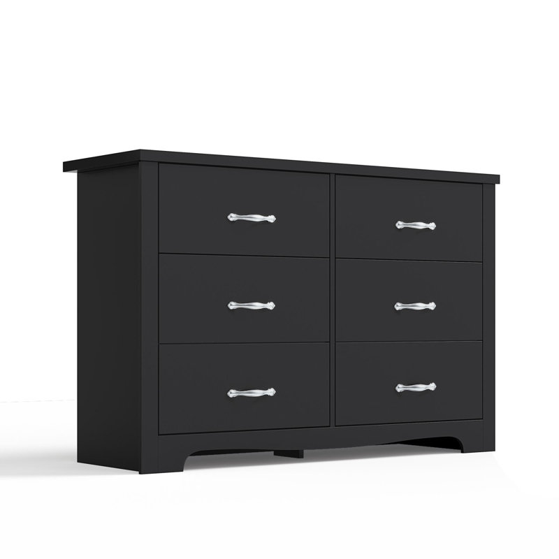 Antasek 6 Drawer 47.2'' W Double Dresser Color: Black