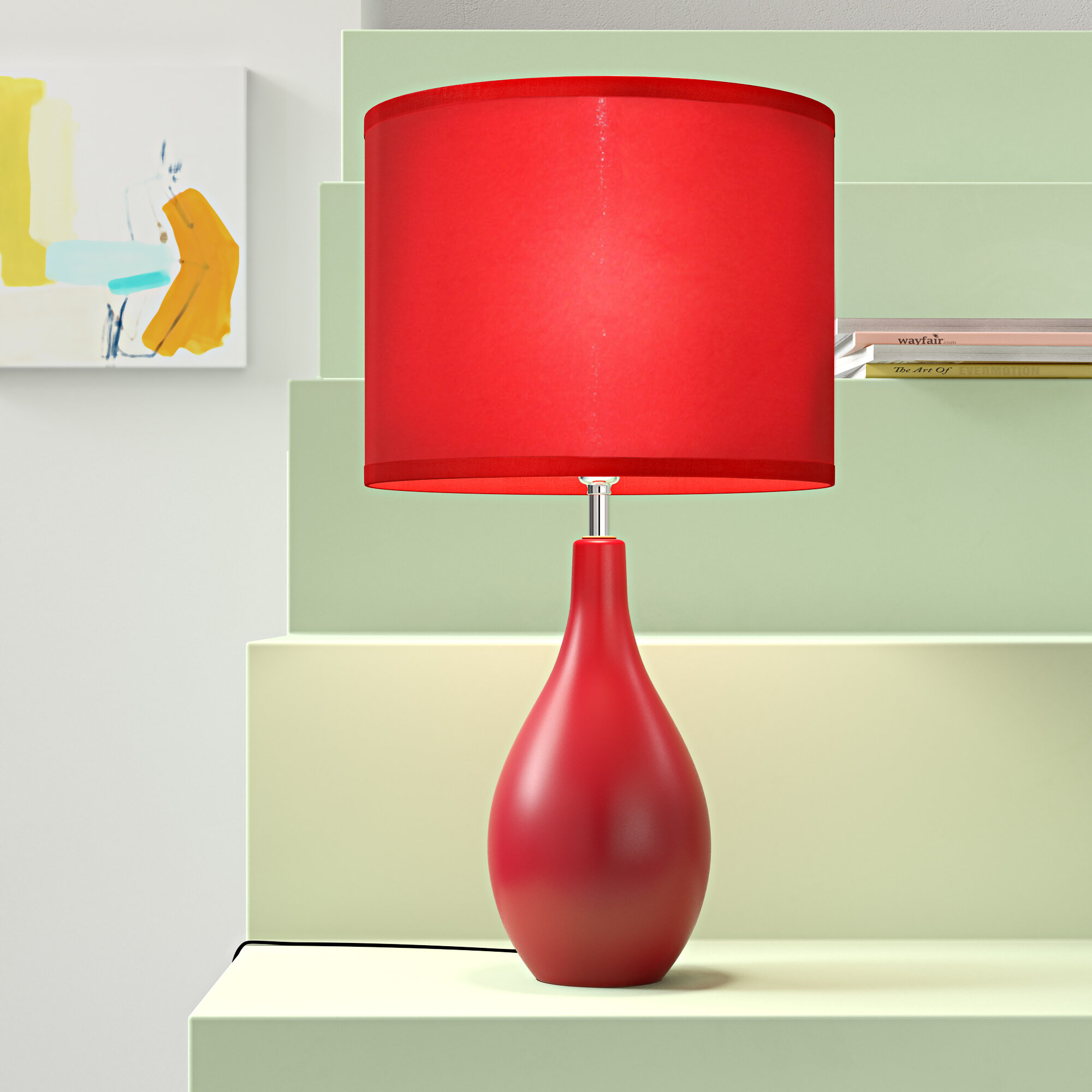 red bedroom lamp