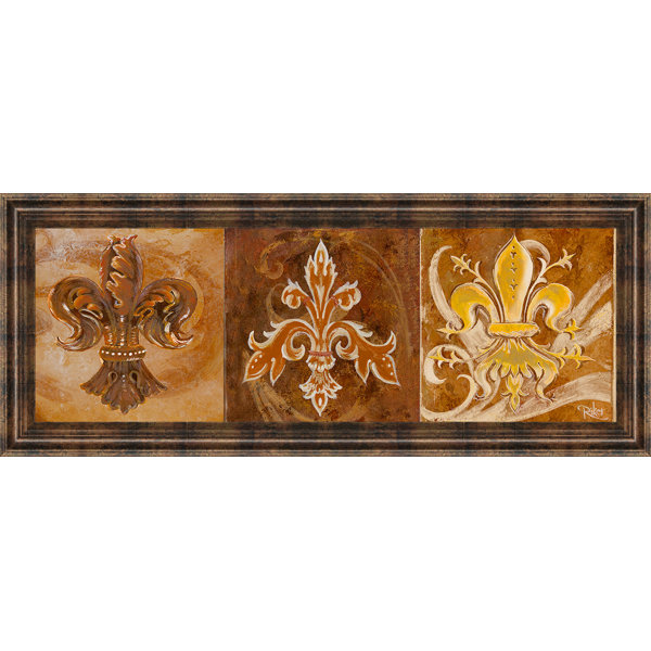 Classyartwholesalers Fleur De Lis Trio Ii By Thomas Riker Framed