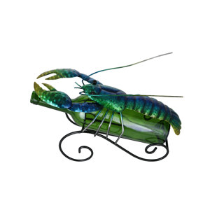 Lobster Metal 1 Bottle Tabletop Wine Rack