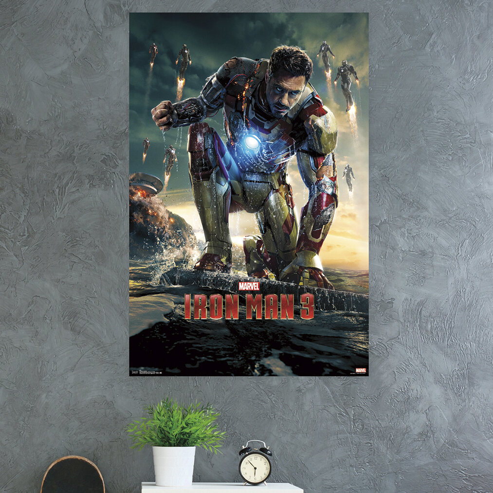 trends international iron man 3 one sheet paper print wayfair