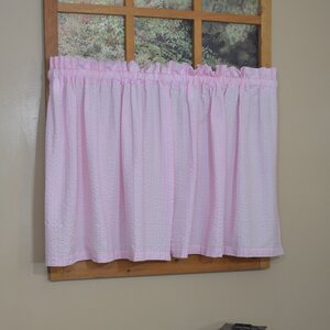 Chambray Seersucker Tier Single Curtain Panel (Set of 2)