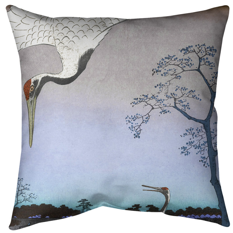 East Urban Home Japanese Cranes Euro Pillow Wayfair