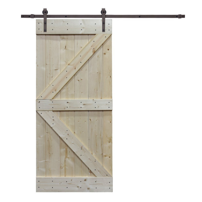 Calhome Paneled Wood Primed Knotty Pine Sliding Interior Diy Barn