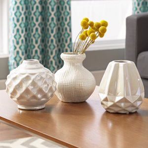 Thucydides 3 Piece Ceramic Vase Set (Set of 3)