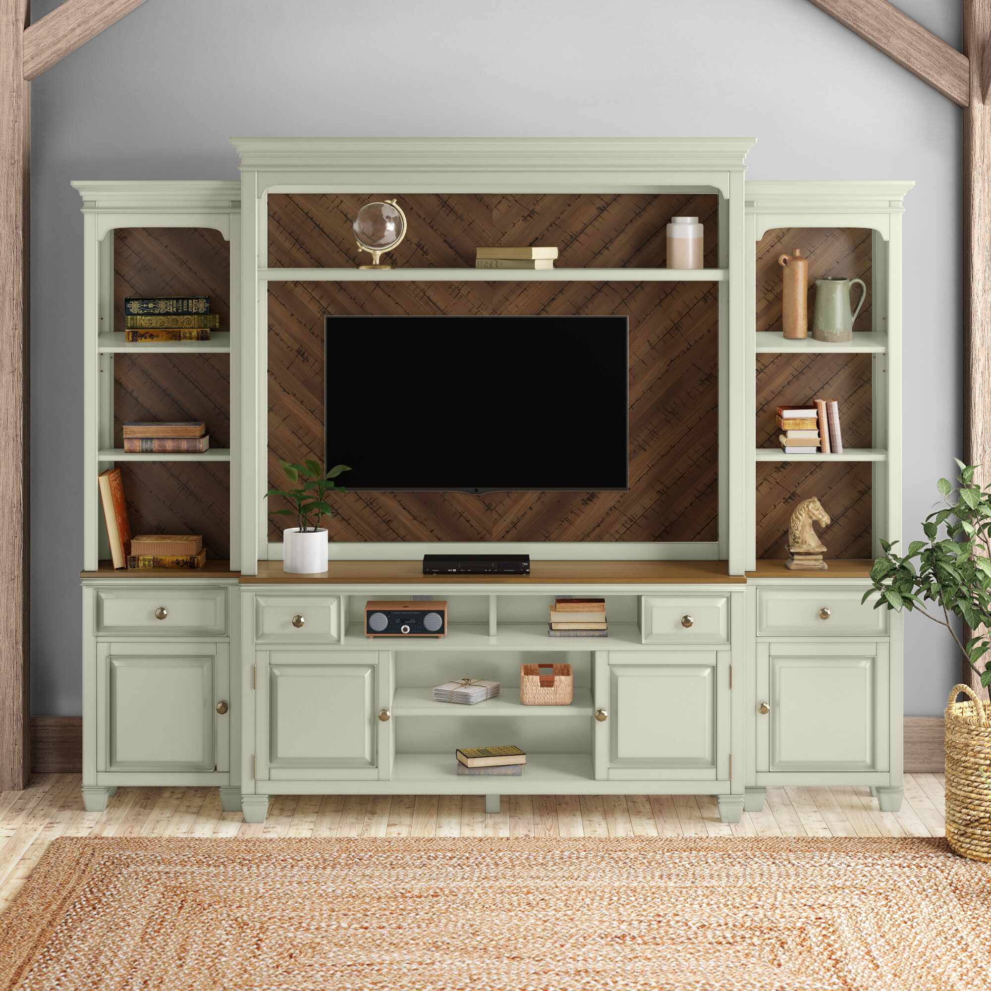 Cristopher Cabinet Enclosed Storage Entertainment Center For Tvs
