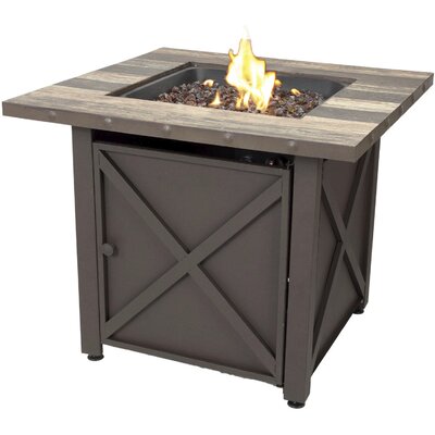 Gracie Oaks Appalachia Stainless Steel Propane Fire Pit Table