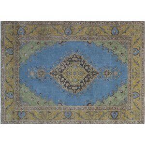 One-of-a-Kind Caspar Hand-Knotted Blue Area Rug