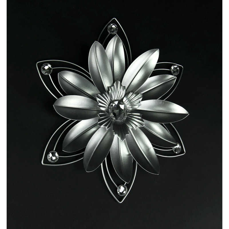 Rosdorf Park Jeweled 3d Metal Art Flower Wall Decor Wayfair
