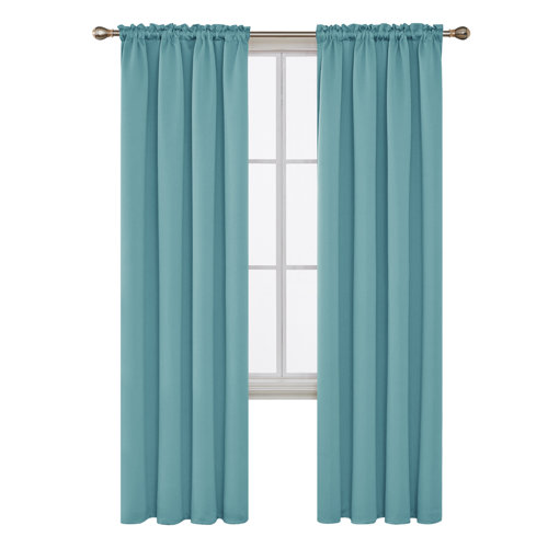 Jarmericus Blackout Thermal Curtains Mercury Row Panel Size: 132 W x 242 D cm, Colour: Sky Blue