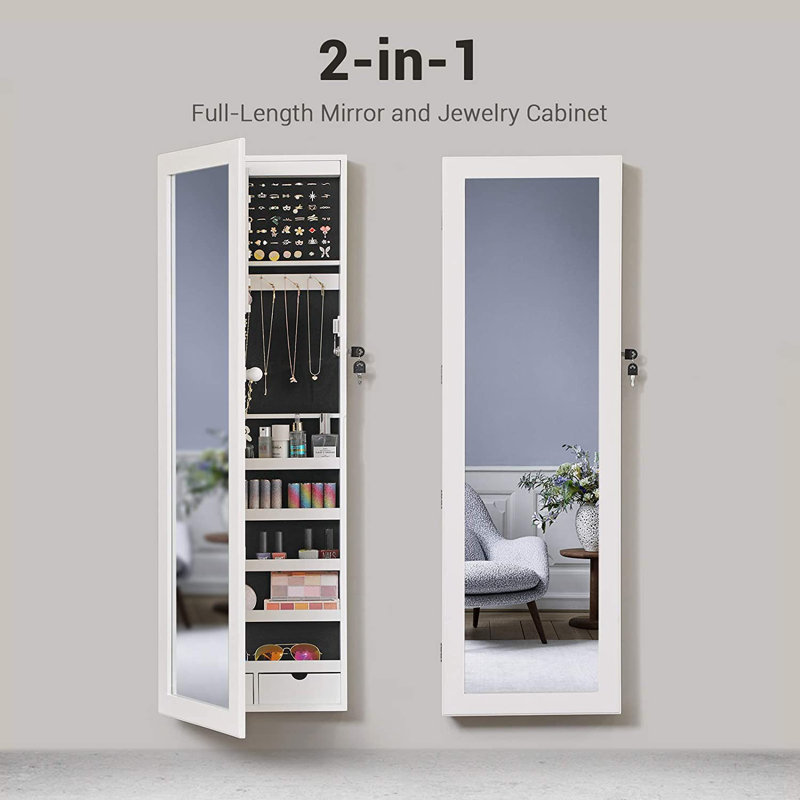 Red Barrel Studio Askins Over The Door Jewelry Armoire With Mirror Reviews Wayfair