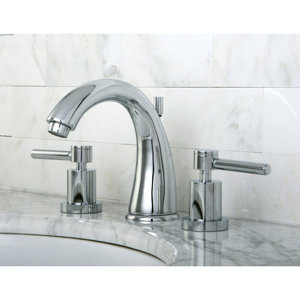Concord Double Handle Widespread Bathroom Faucet with Brass Pop-Up Drain