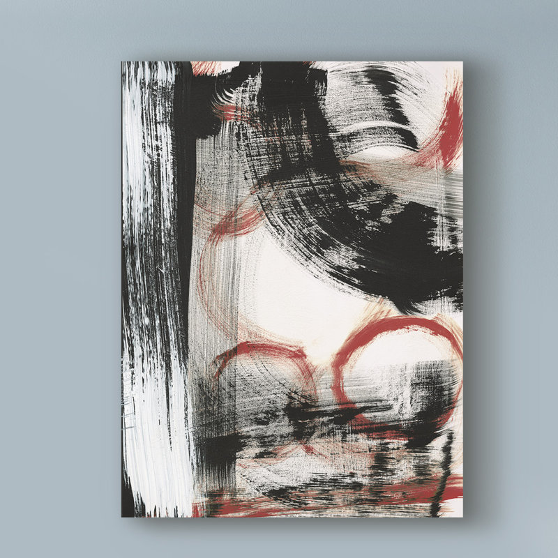 Ebern Designs Lps In 33 Iii Red Acrylic Painting Print On