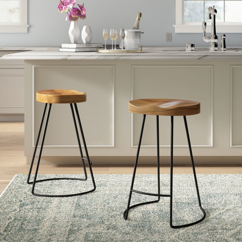 wood and metal hudson pub stool