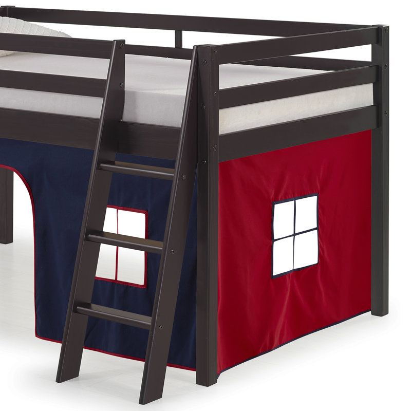 gladwin traditional twin low loft bed with tent