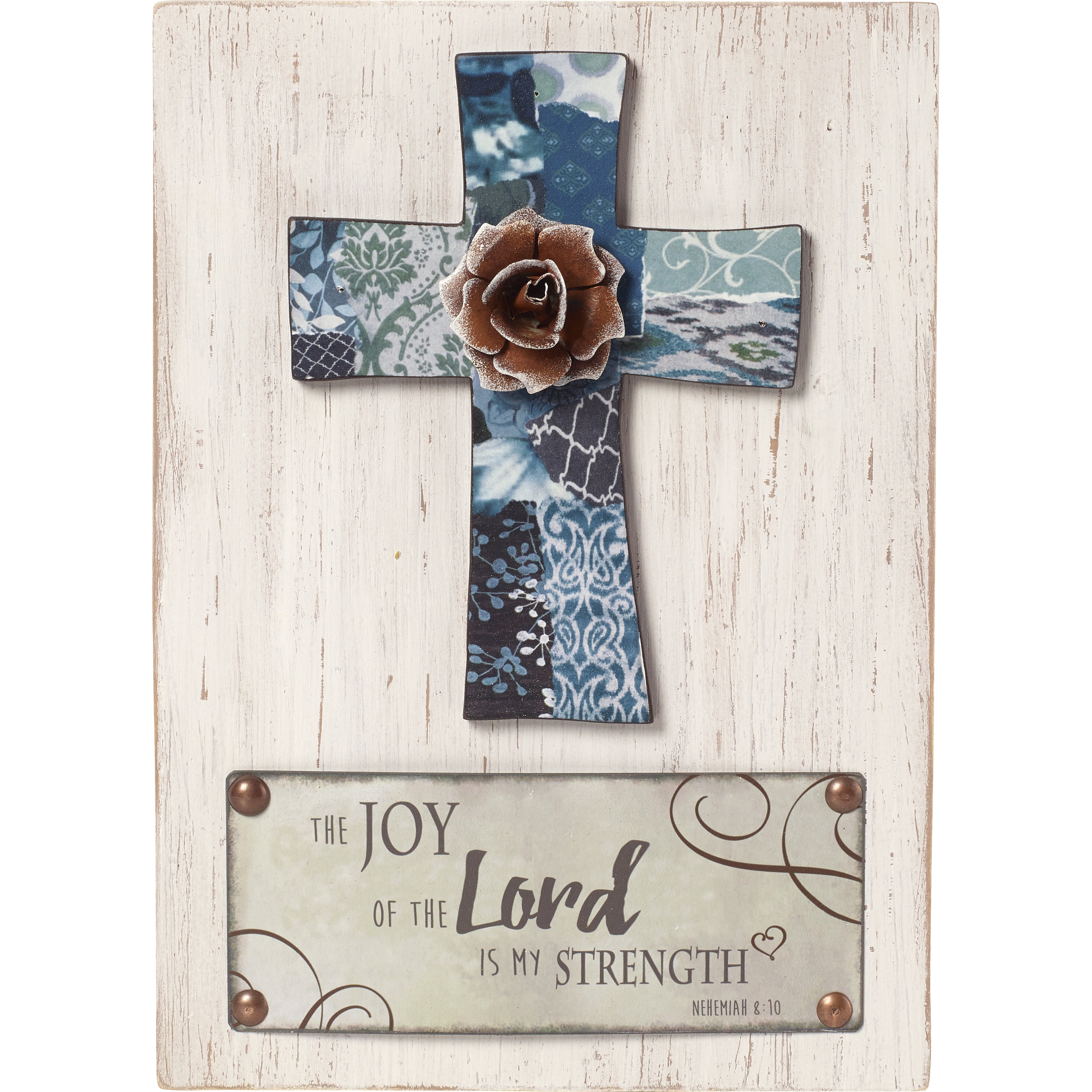 Dicksons The Lords Prayer Pale Blue And Chocolate Brown 10 x 20 Wood Wall Sign Plaque