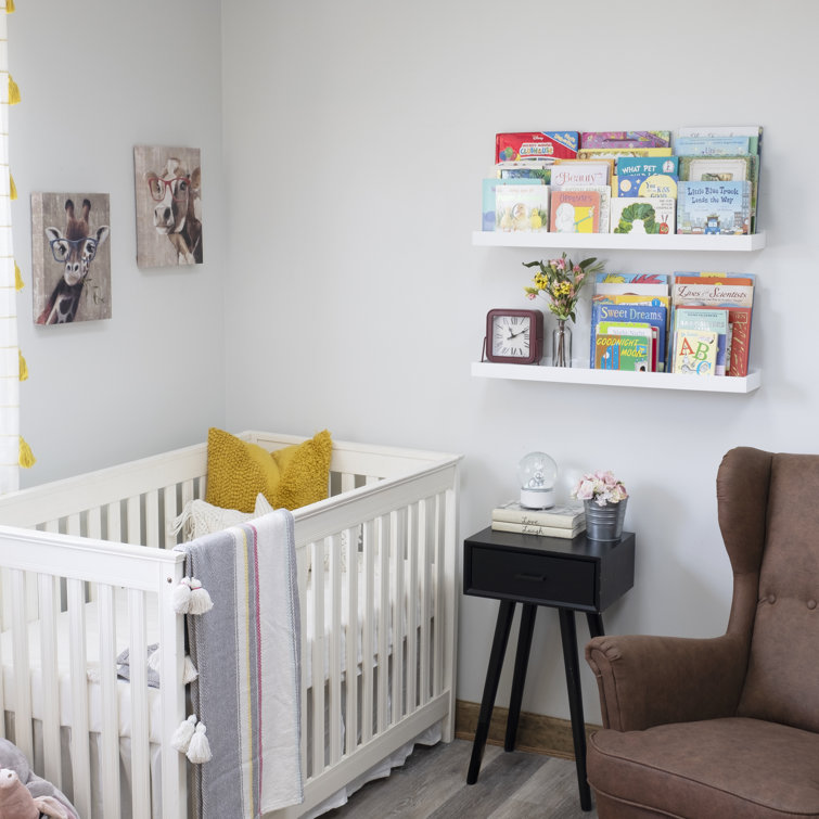 white bookcase for nursery