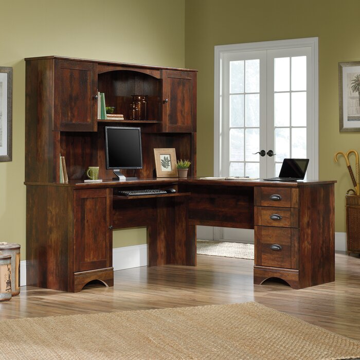 Sauder Pinellas L-Shape Computer Desk with Hutch & Reviews | Wayfair