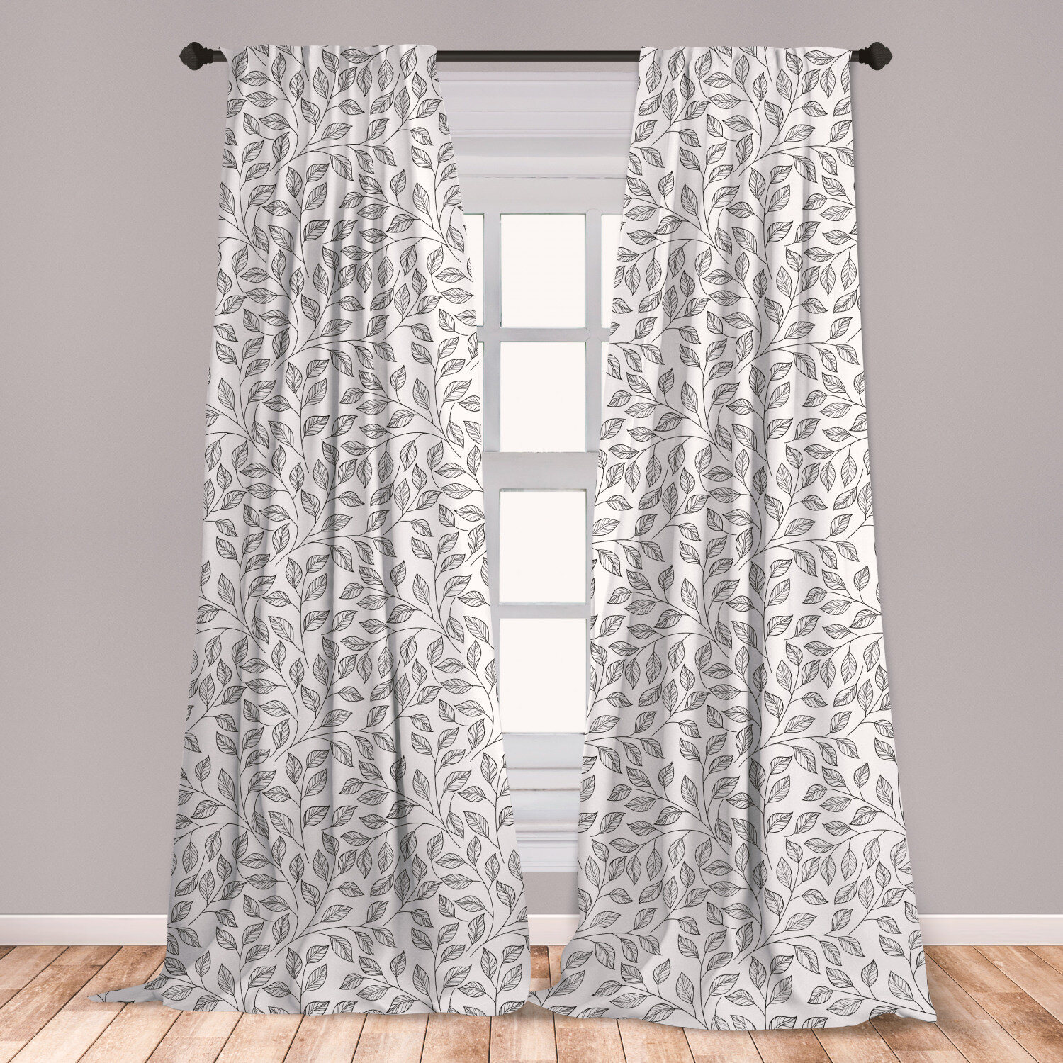 East Urban Home Ambesonne Leaves Window Curtains