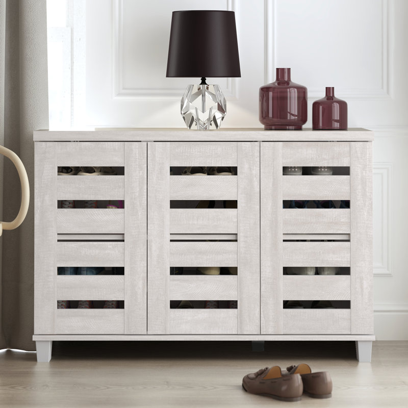 Lismore 16 Pair Shoe Storage Cabinet Finish: Dusty Gray Oak
