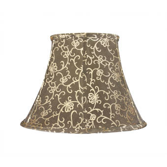 Aspen Creative Corporation 9 5 H Jacquard Textured Fabric Bell Lamp Shade Spider In Light Golden Wayfair