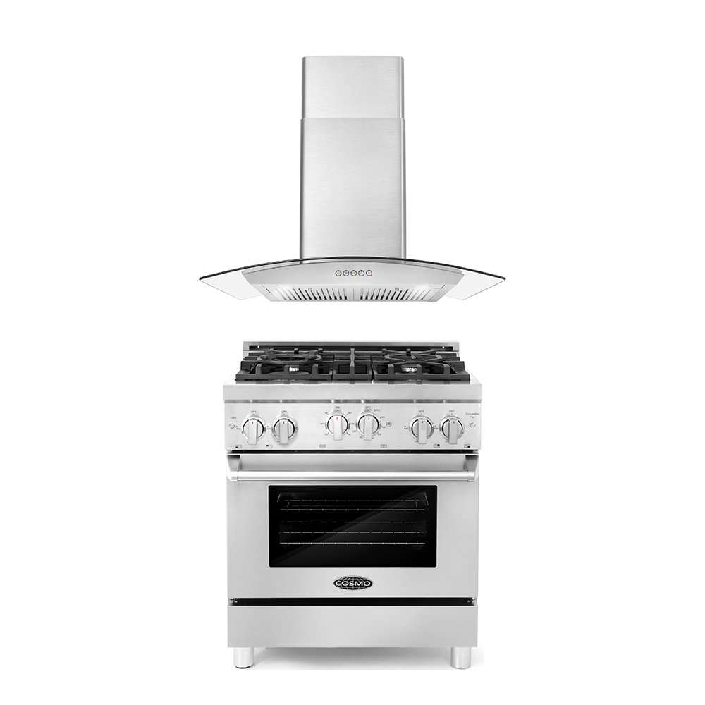 Cosmo 2 Piece Kitchen Package with 30" Freestanding Gas Range & 30