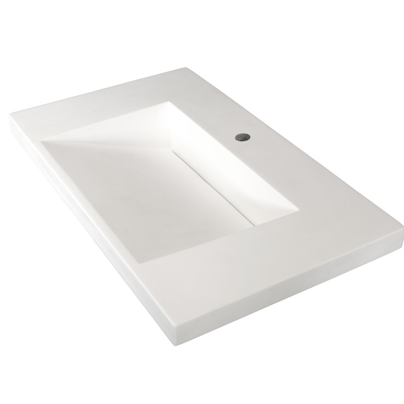 Marble Lite Ramp Bowl Vessel 31 Single Bathroom Vanity Top Wayfair Ca