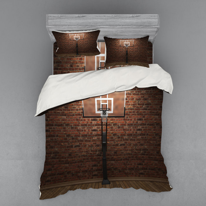 East Urban Home Old Brick Wall And Basketball Hoop Rim Indoor