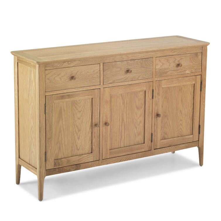 Gracie Oaks Westley 135Cm Wide 3 Drawer Oak Sideboard | Wayfair.co.uk