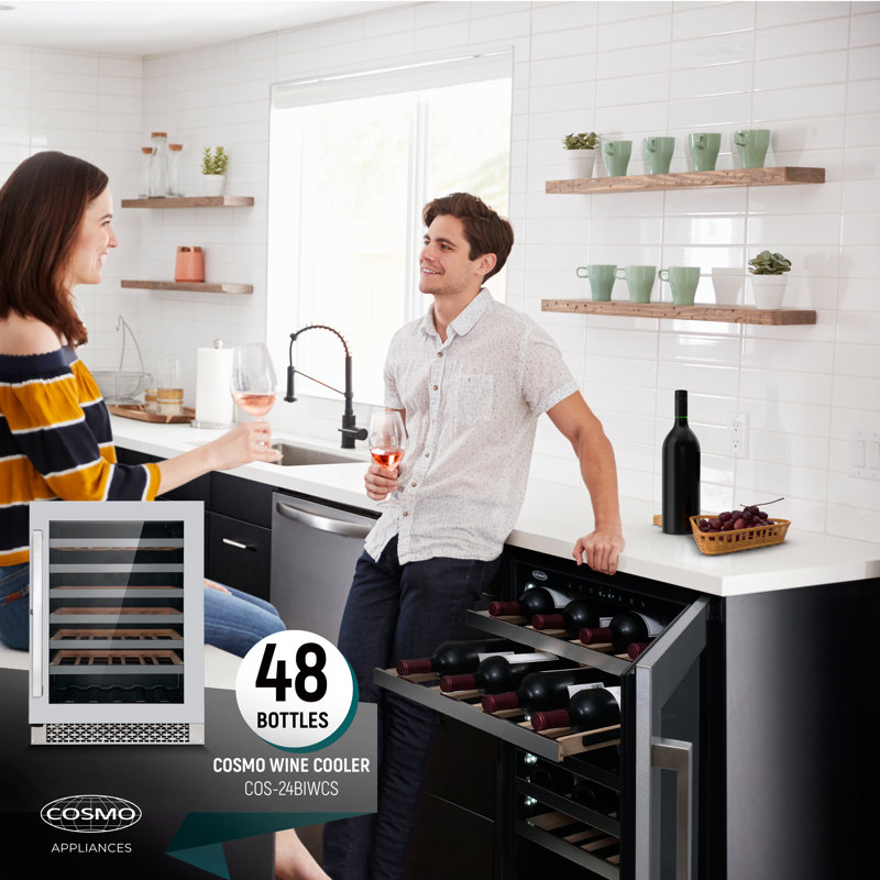 Cosmo 48 Bottle Single Zone Freestanding Wine Refrigerator Wayfair