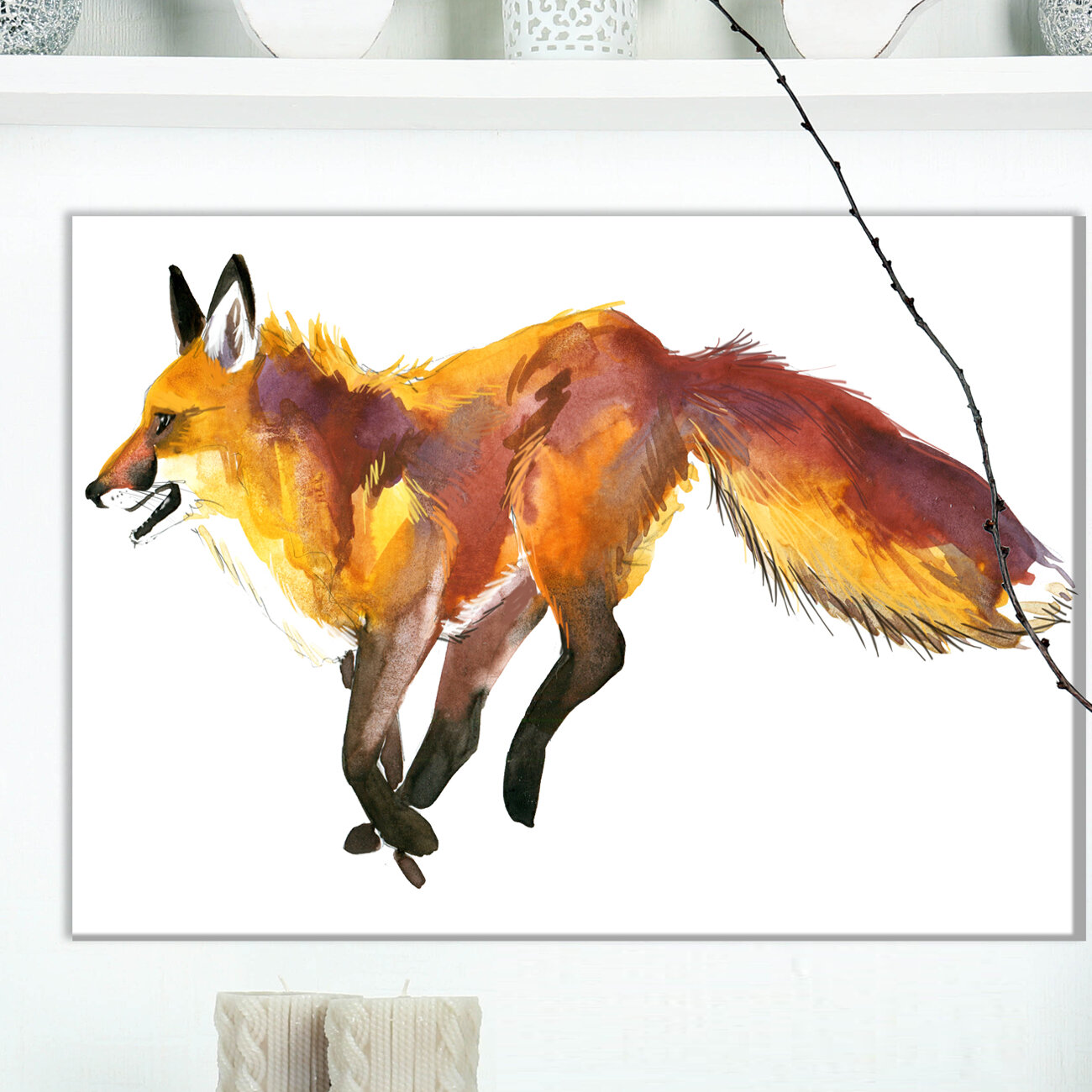 East Urban Home Cute Fox Illustration Painting Wayfair