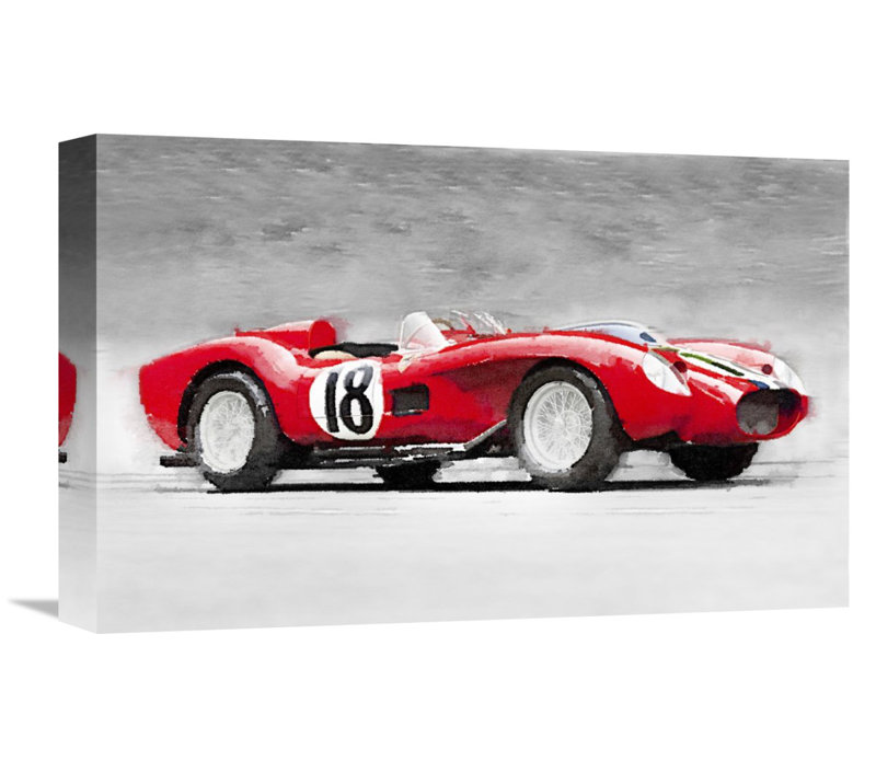 Naxart 1957 Ferrari Testarossa Watercolor Painting Print On