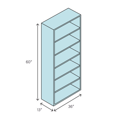 Revilla 36" W Solid Wood Standard Bookcase