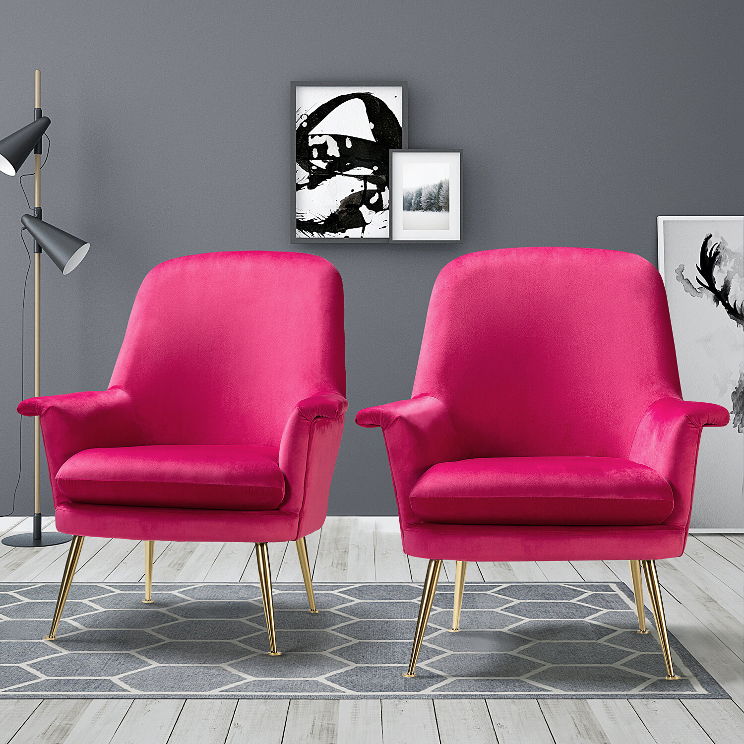 made pink armchair